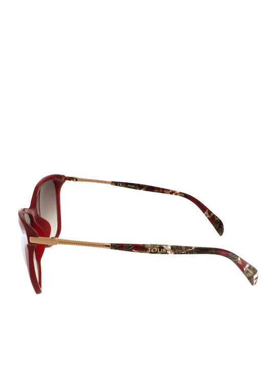 Tous Women's Sunglasses with Burgundy Frame and Gray Gradient Lens STOB225 099N
