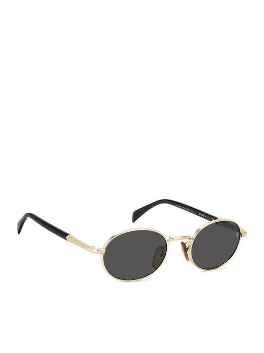 David Beckham Unisex Sunglasses with Brown Tartaruga Metal Frame and Gold Lens DB 1196/S RHL/IR