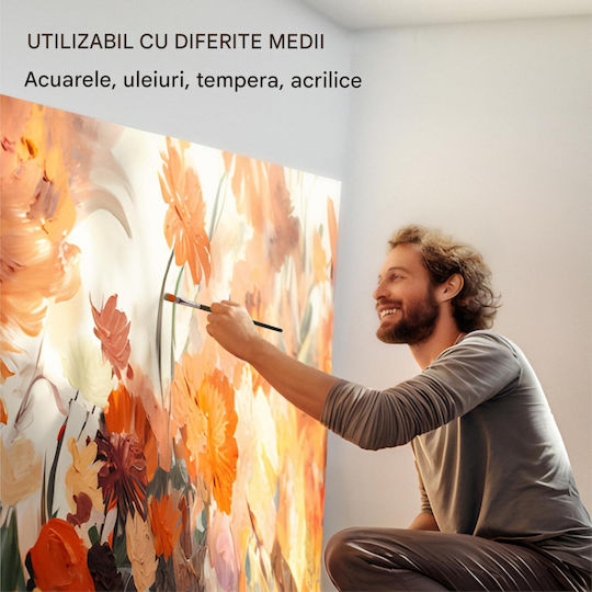 Set 12 Pensule De Pictură Profesionale Mâini Pictură Perii Din Păr Sintetic Acuarelă Acrilic Ulei Negru