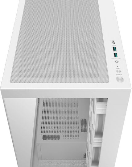 Deepcool CG580 4F V2 Gaming Midi Tower Κουτί Υπολογιστή με Πλαϊνό Παράθυρο και ARGB Φωτισμό Λευκό