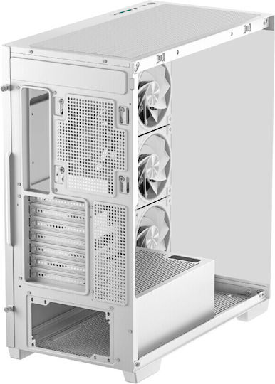 Deepcool CG580 4F V2 Gaming Midi Tower Κουτί Υπολογιστή με Πλαϊνό Παράθυρο και ARGB Φωτισμό Λευκό