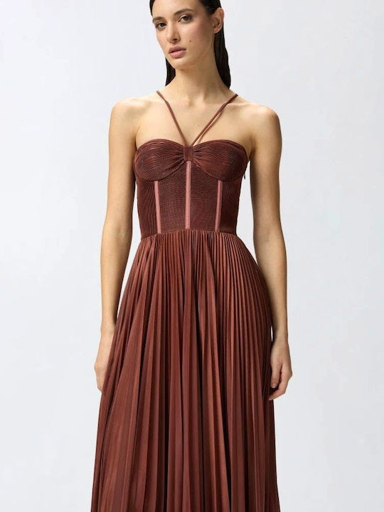 Summer Maxi Dress for Wedding Christening Brown