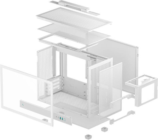 Deepcool CH160 Plus Gaming Mini Tower Computer Case with Side Window White