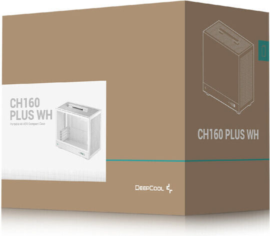 Deepcool CH160 Plus Gaming Mini Tower Computer Case with Side Window White