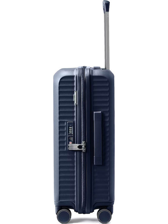 Puccini Monte Carlo Cabin Hard Suitcase Navy Blue with 4 Wheels Height 53.5cm