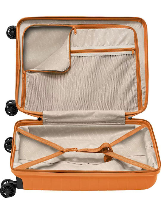 Puccini Seoul Βαλίτσα Ταξιδίου Καμπίνας Σκληρή Orange με 4 Ρόδες Ύψους 56εκ.