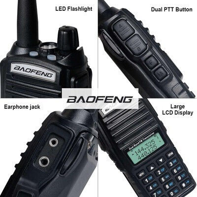 Baofeng UV-82 Transmițător Wireless UHF/VHF 8W cu Ecran Monocrom