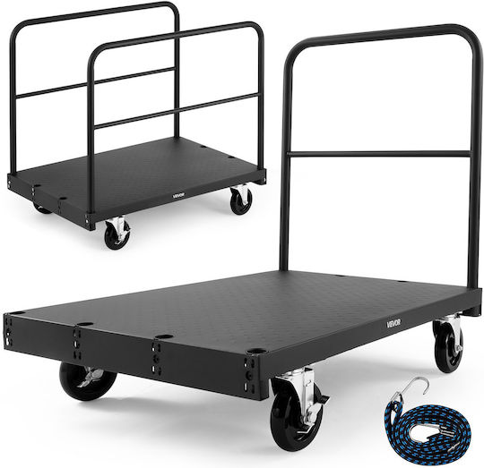Vevor Καρότσι Μεταφοράς για Φορτίο Βάρους έως 816kg σε Μαύρο Χρώμα