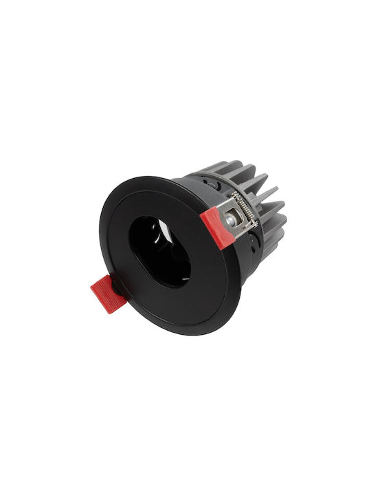 kelvo Kelvo Asymmetrical Metallic Recessed Spot with Integrated LED and Warm White Light Black 8.3x8.3cm. 1pcs