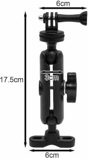 Action Camera Support Base GoPro Motorcycle Handlebar 360° 17.5cm Mdl3519 Motowolf