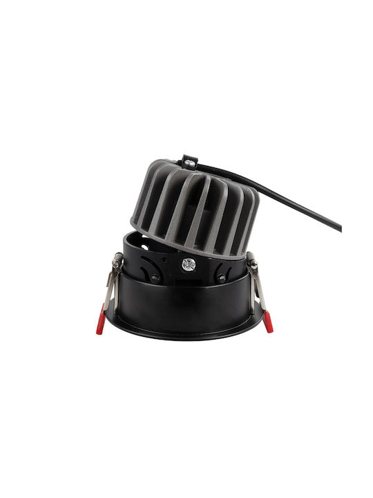 kelvo Kelvo Asymmetrical Metallic Recessed Spot with Integrated LED and Warm White Light Black 8.3x8.3cm. 1pcs
