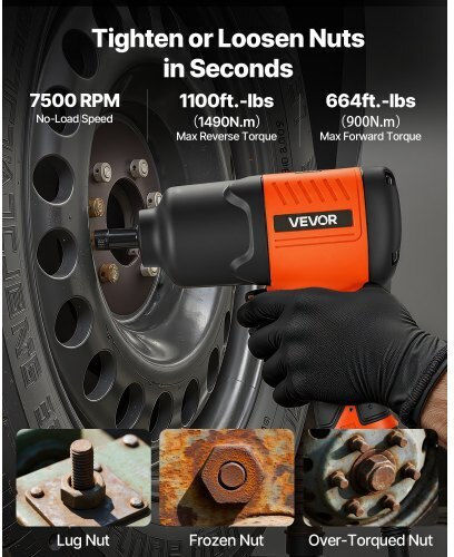 Vevor Air Impact Wrench 1/2" QDCJBSQS12INQK3ZL001V0
