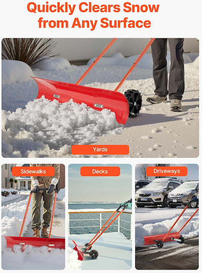 Vevor Flexibles Schneeschaufel Mit Rädern 96cm Verstellbarer Griff Doppelrichtung Klingen Dlksl3540incgpykl001v0
