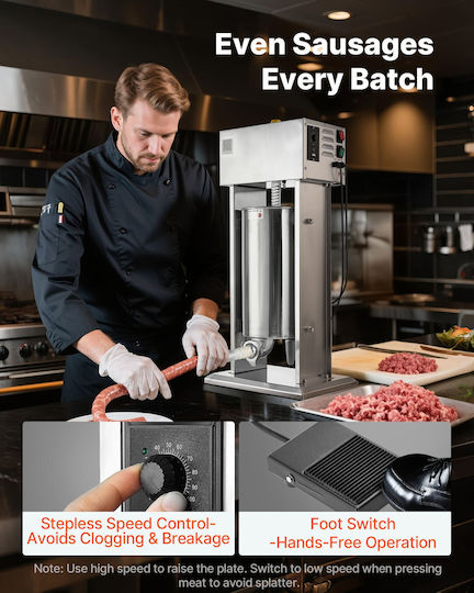 Vevor Sausage Filler Machine with Pedal 15lt