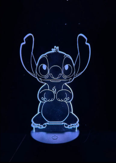Led Παιδικό Διακοσμητικό Φωτιστικό Stitch Μαύρο 19εκ.