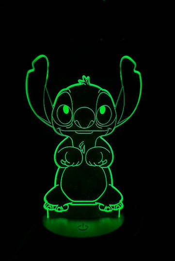 Led Παιδικό Διακοσμητικό Φωτιστικό Stitch Μαύρο 19εκ.