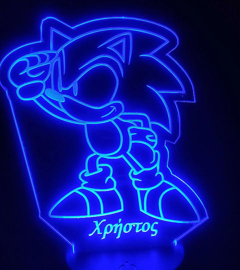 Led Παιδικό Διακοσμητικό Φωτιστικό Sonic Μαύρο 21x13cm