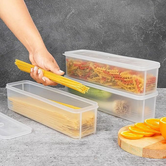 Belle Vous Set of 6 Pasta Jars with Airtight Plastic Transparent Lid 1300ml 6 Pieces