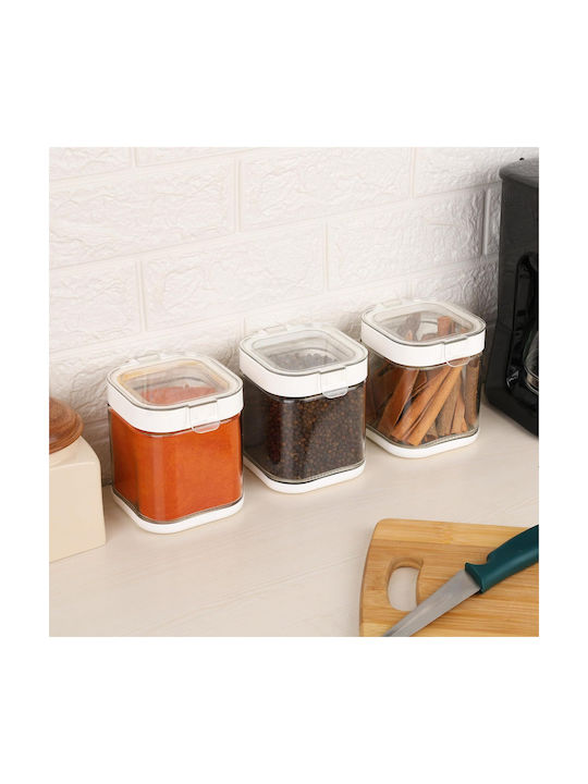 Belle Vous Set 3 Bucăți Vaze Pentru Paste / Cereale / Zahăr / Cafea / Ceai Cu Capac Sticlă Transparentă 900ml 3 Bucăți
