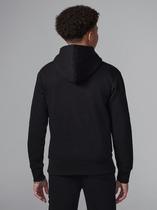 Kids Sweatshirt with Hood and Pockets Black