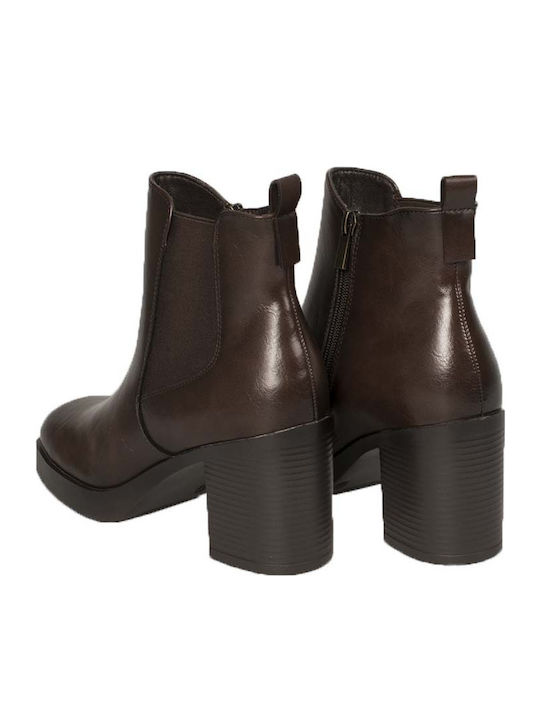 Stiefeletten Damen mit Hohem Absatz Braun