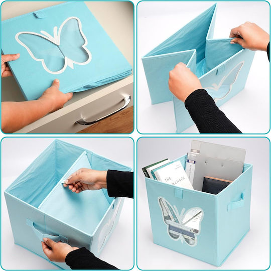 Belle Vous Children's Folding Storage Box made of Fabric Multicolour 30x30x30cm 4pcs