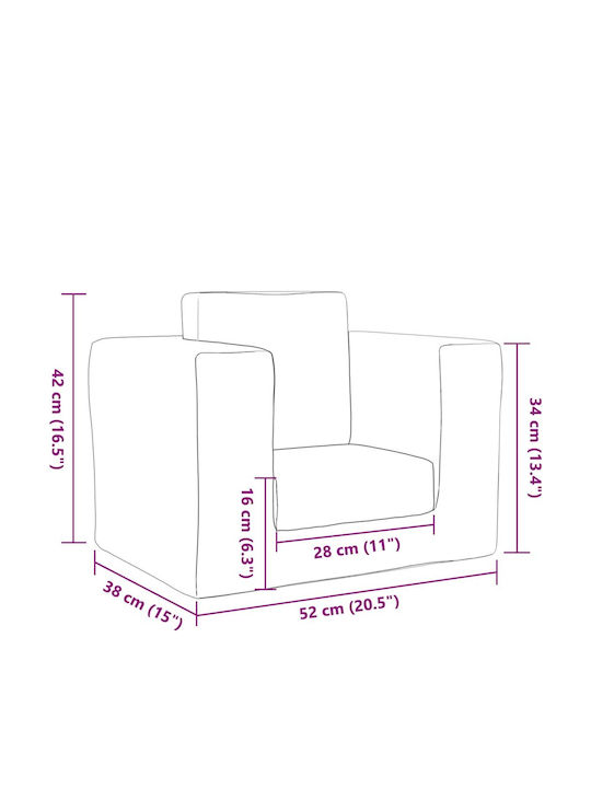 Pink Kids Armchair 52x104x34 cm