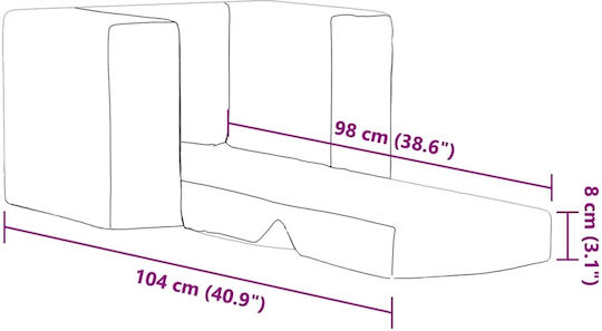 Fotoliu Roz Pentru Copii 52x104x34 cm