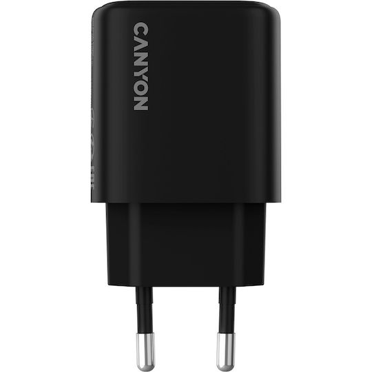 Canyon Încărcător cu Cablu Integrat cu Port USB-C 20W Livrarea energiei Negruς (OnCharge 200)