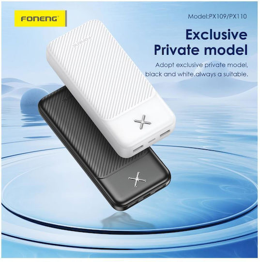 Foneng PX110 Power Bank 20000mAh 10W με 2 Θύρες USB-A Μαύρο