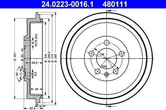 Bremsentrommel Skoda Octavia 1u2 Ate 24022300161
