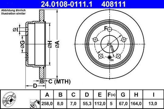 Disc de frână Mercedes-benz A-class W168 Ate 24010801111