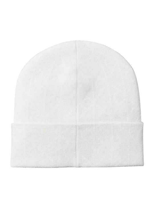 Beanie Beanie with Rib Knit in Ecru color