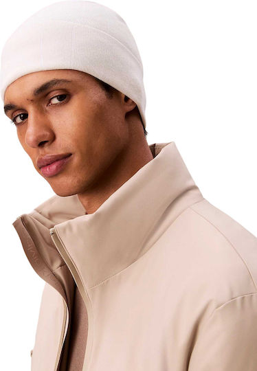 Beanie Γυναικείος Σκούφος με Rib Πλέξη σε Εκρού χρώμα