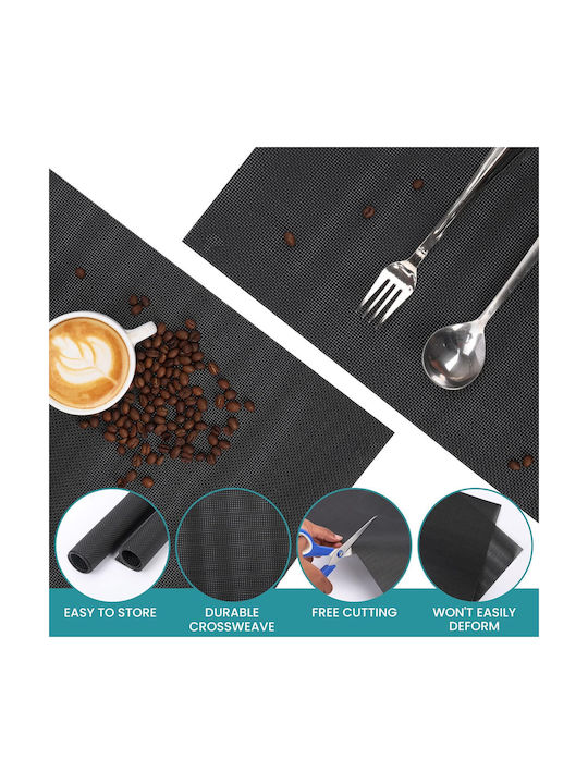 Belle Vous Placemats Plastic Negru 44.5x30cm 6buc