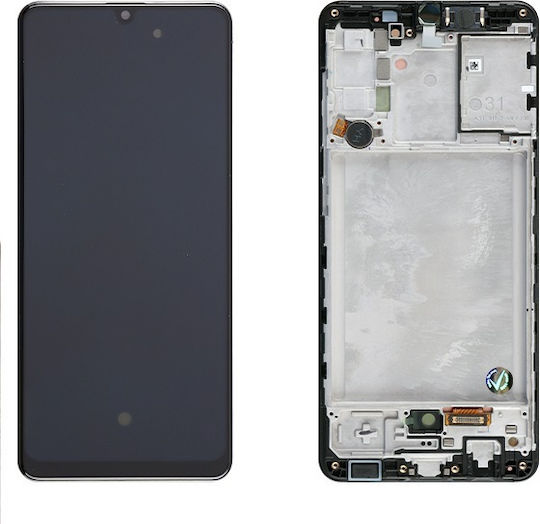 Οθόνη mit Touch-Mechanismus und Rahmen für SAMSUNG GALAXY A31 A315F (Schwarz)
