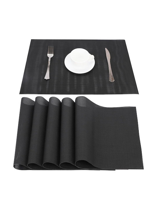 Belle Vous Placemats Plastic Negru 44.5x30cm 6buc