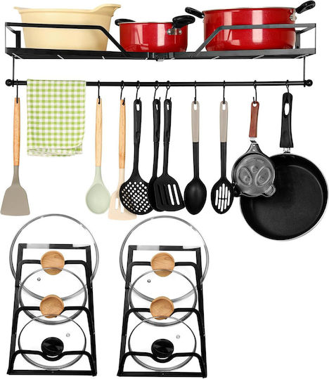 Belle Vous Wall Metal Shelf 80x30x8cm Black