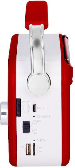 Trevi RDA 70 BR Tragbares Radio mit Bluetooth und USB Rot