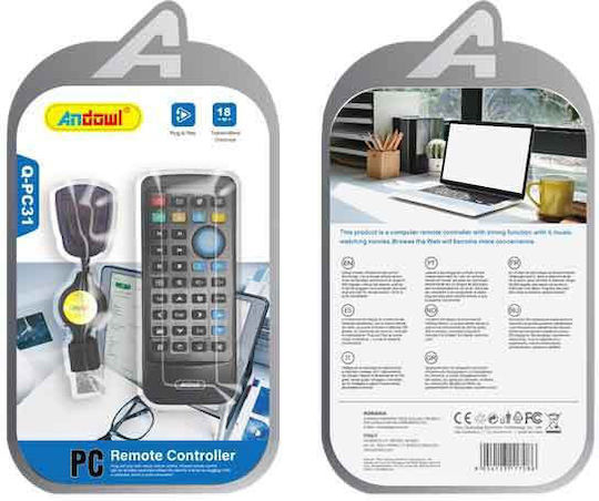 Andowl Computer Remote Usb Receiver Q-pc31 Pc Remote Controller Usb Receiver
