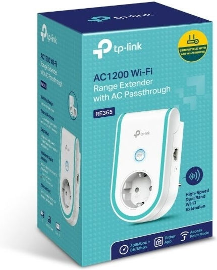 TP-LINK RE365 v2 WiFi Extender Dual Band (2.4 & 5GHz) 1200Mbps