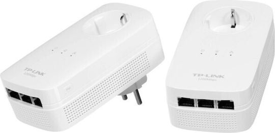 TP-LINK TL-PA8030P KIT v2 Powerline Double Wired with Passthrough Socket and 3 Gigabit Ethernet Ports