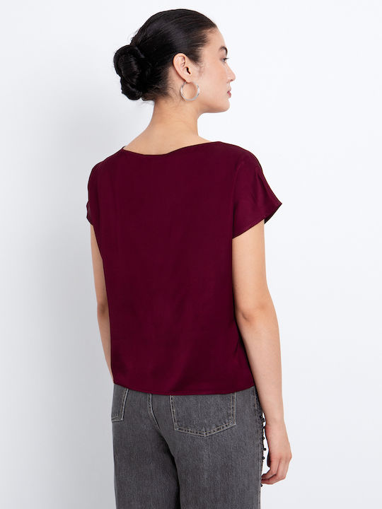 Bluză de Vară Damă din Satin Violet