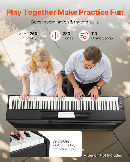 Vevor Electric Stage Piano QPZBZSZCGQ88SVGUC001V2 with 88 Weighted Keys