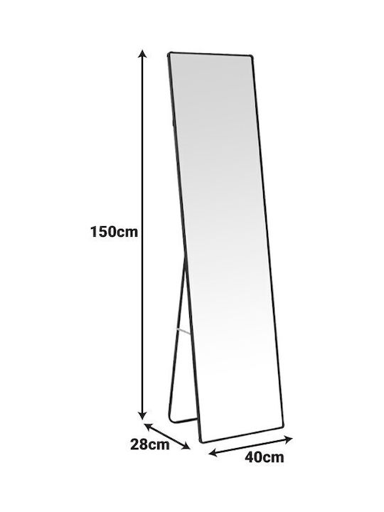 Pakketo Moira Καθρέπτης με Μαύρο Μεταλλικό Πλαίσιο 150x40cm