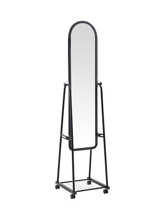 Pakketo Lomna Boden- oder Standspiegel Gewölbt mit Schwarzem Metallischem Rahmen 160x38.5cm