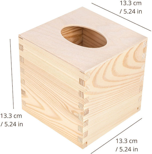 Creative Suport pentru șervețele Lemn Bej 13x13x13cm JAN-CD-TISSUE-CUBE