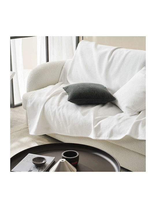 Gofis Home Nimbus Decken & Couchdecken Viersitzer-Sofa Überwurf Jacquard 180x350cm Polar Weiß 447/26