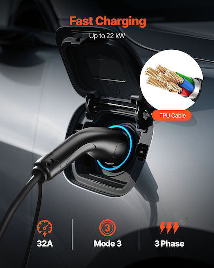Vevor Electric Car Three-phase Charging Station Cable 10m Type 2 - Type 2 OBDDCCDXSTQ2A7UCV001V8