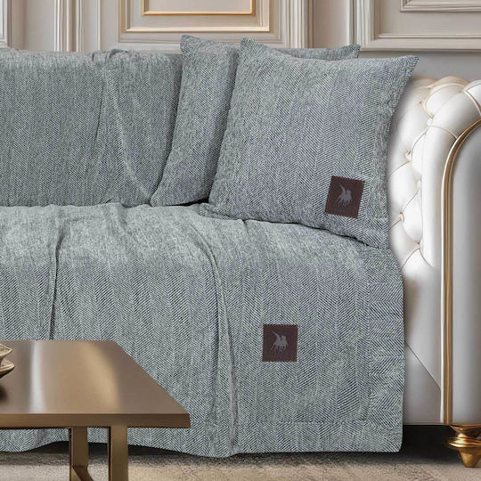 Das Home Essential 3947 Διθέσιου Καναπέ Π180xΜ250cm Grey